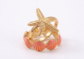 Seashells Two-Ring Set - Gold and Orange