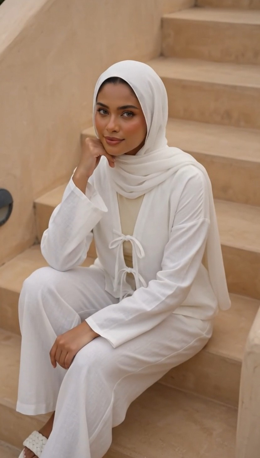 White Tie-front Blouse