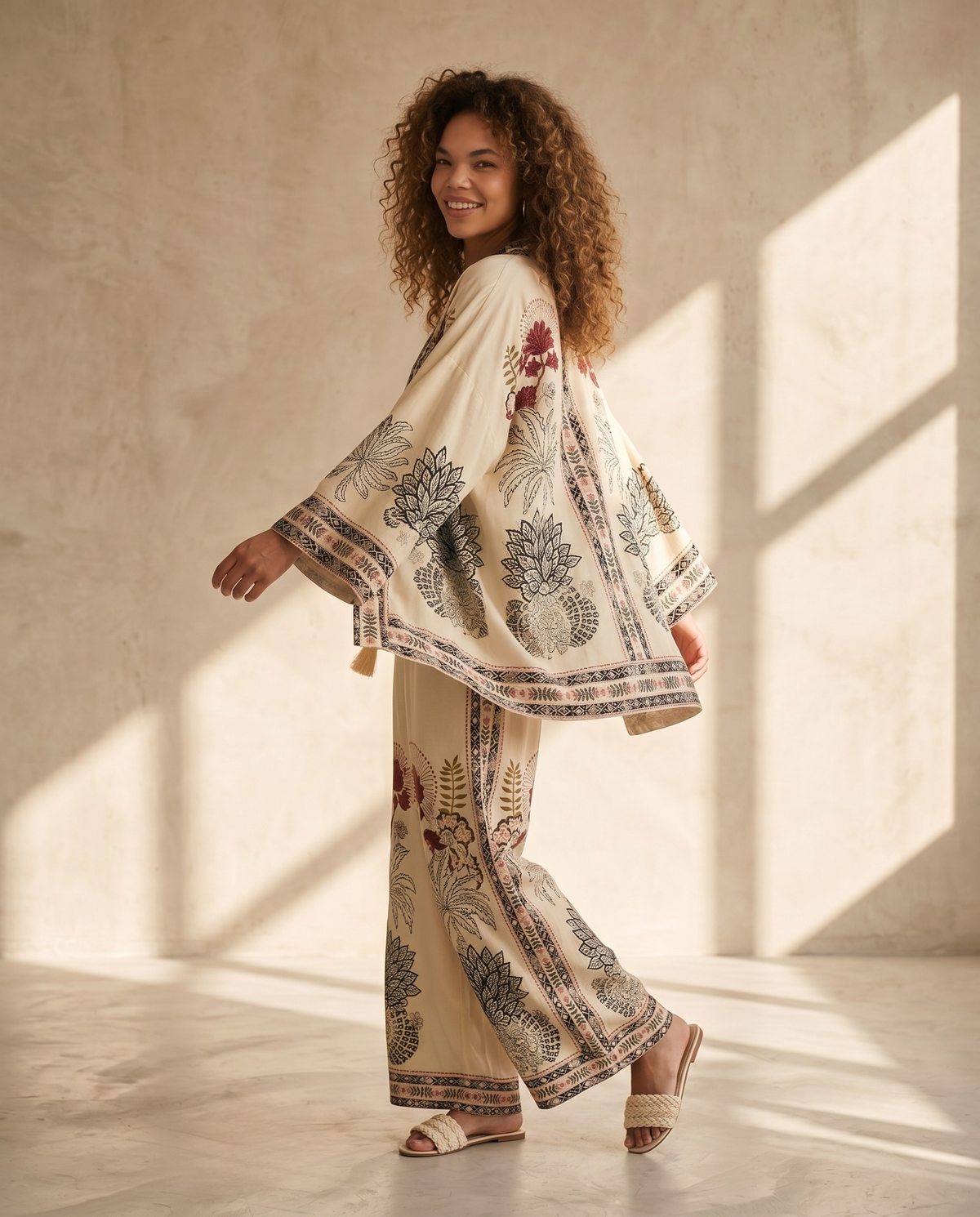 Boho Biege Kimono