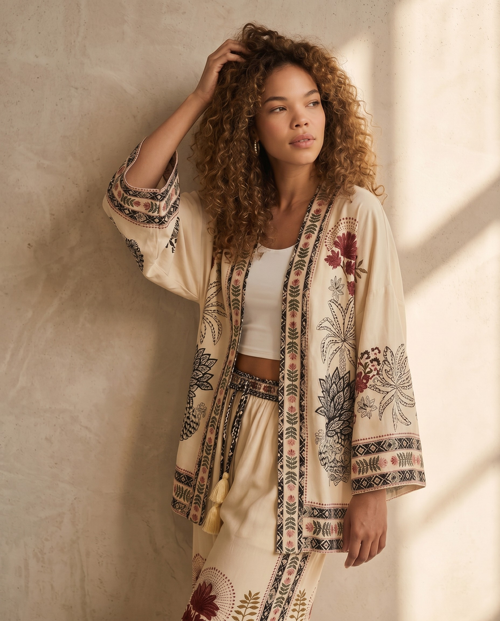 Boho Biege Kimono