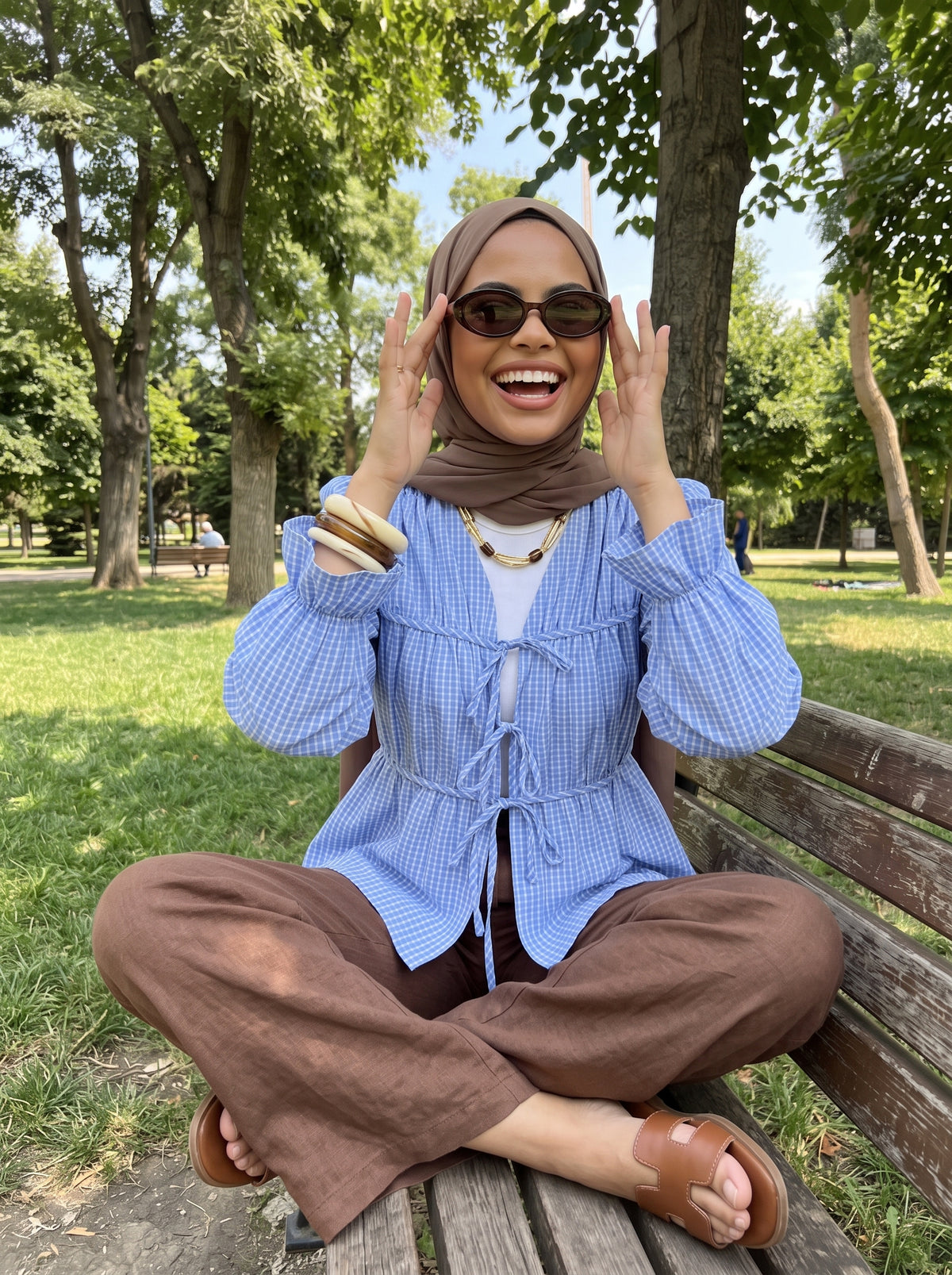 Striped Tie-Front Top