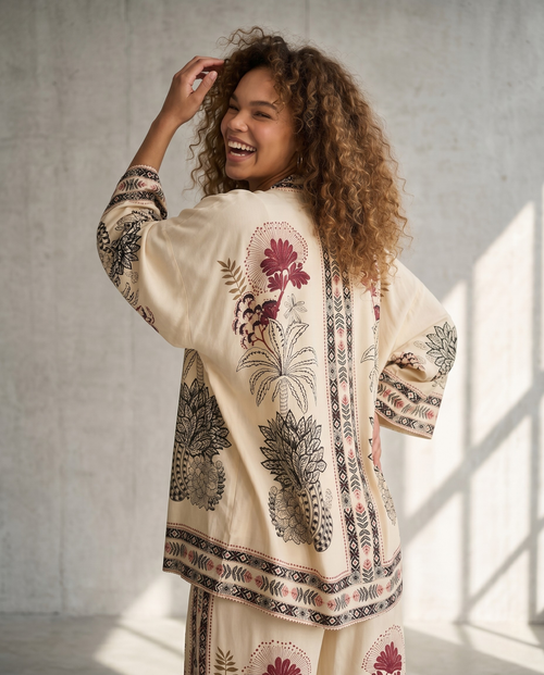 Boho Biege Kimono