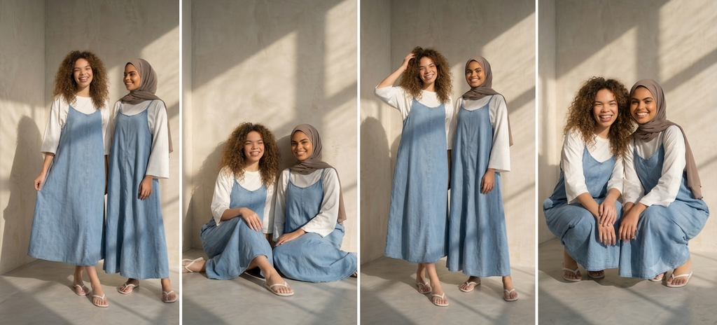 Al Qahera Modest Denim Dress