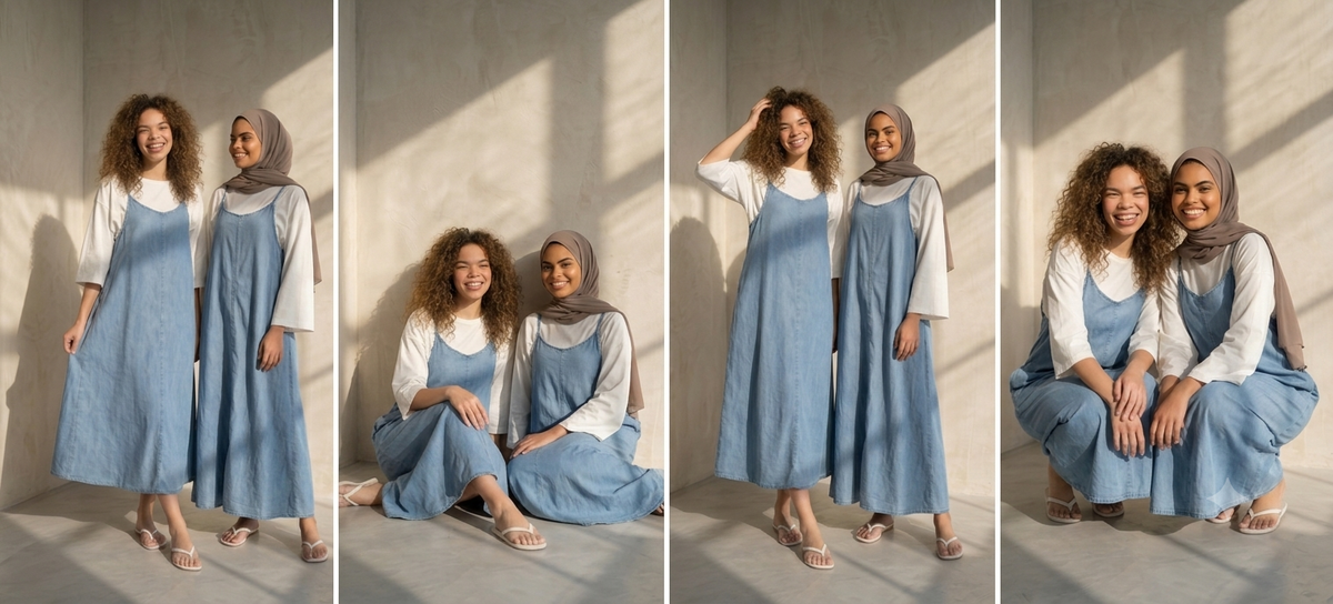 Al Qahera Modest Denim Dress