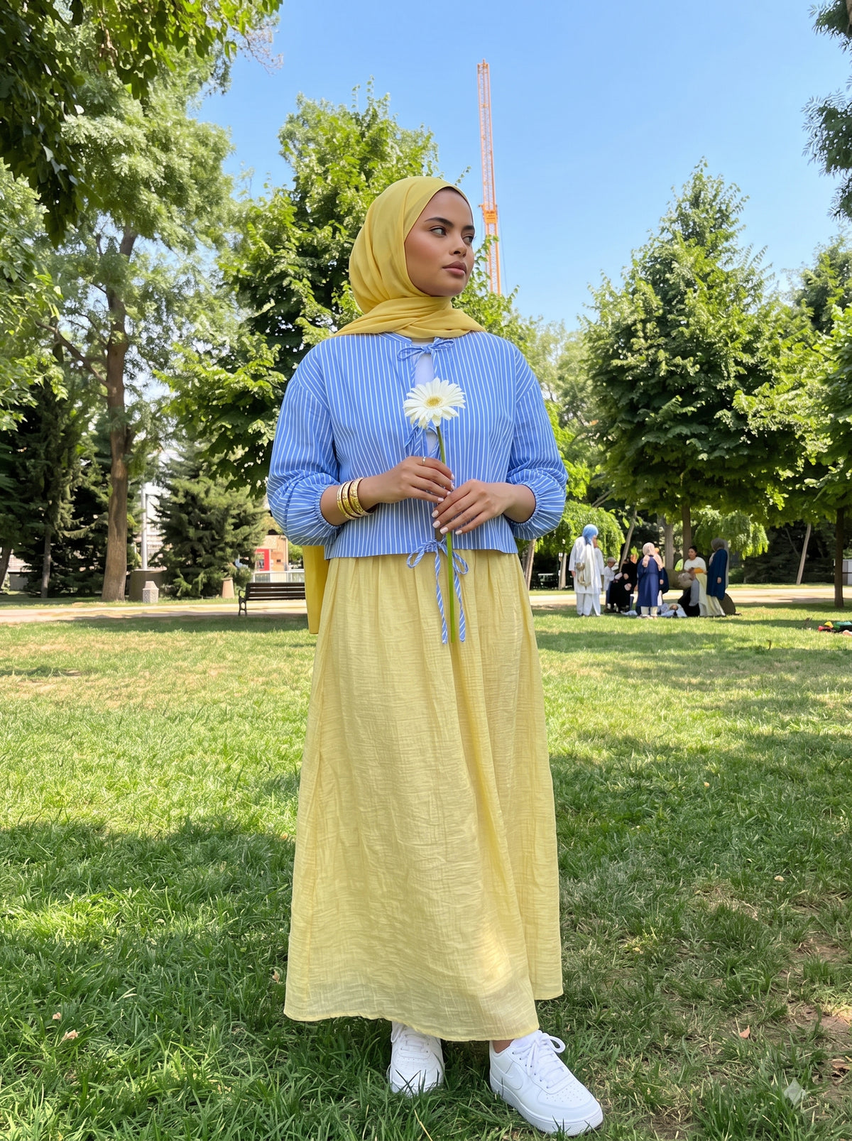 Sky Blue Tie-Front Top