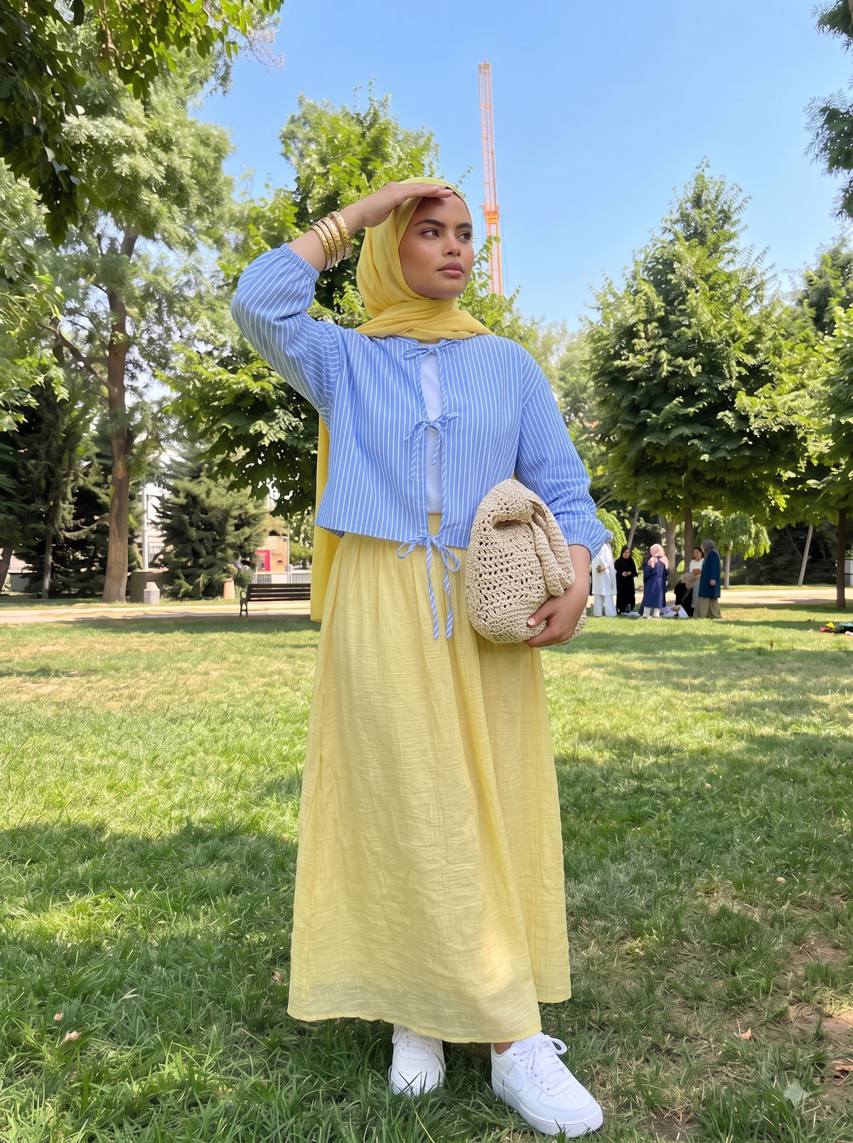 Sky Blue Tie-Front Top